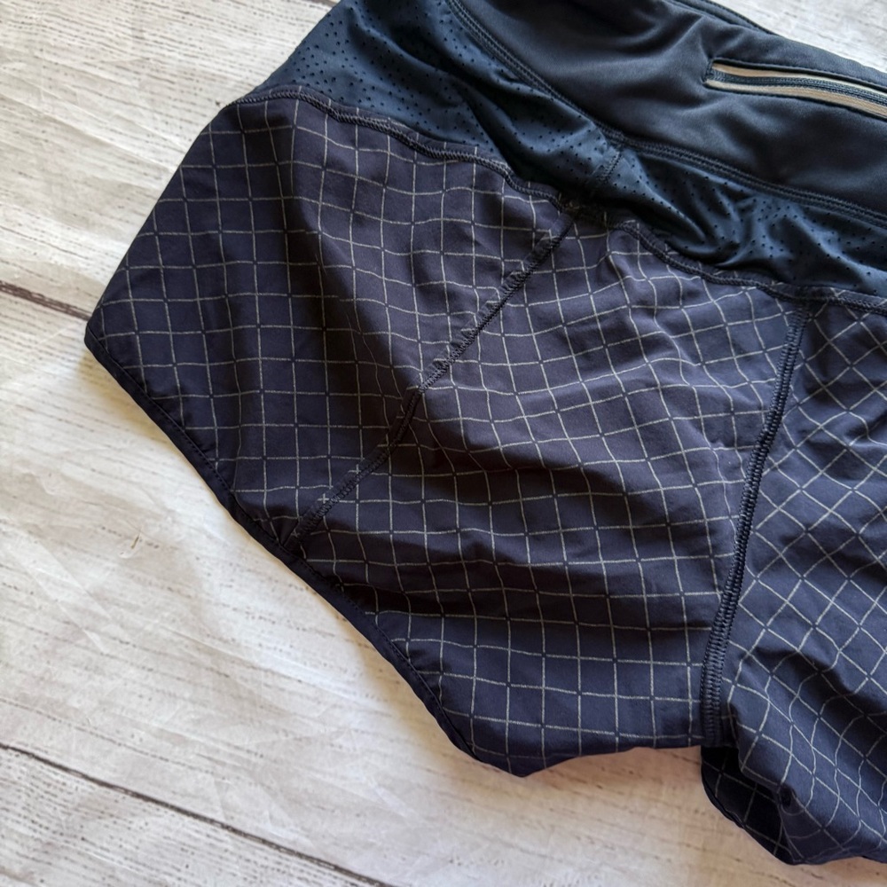 Athleta Size Small Navy Blue Diamond Track This Run Shorts Reflective - Picture 13 of 13
